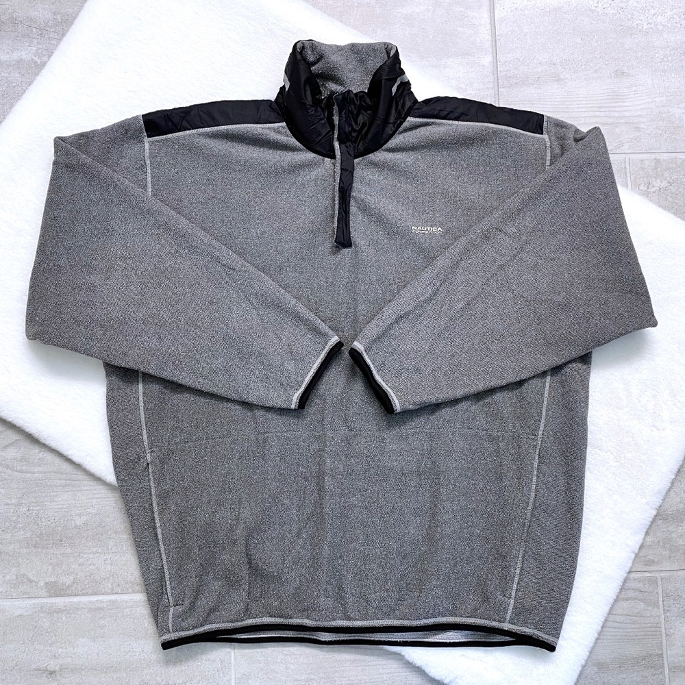 NAUTICA COMPETITION Gray and Black Half - Zip Top